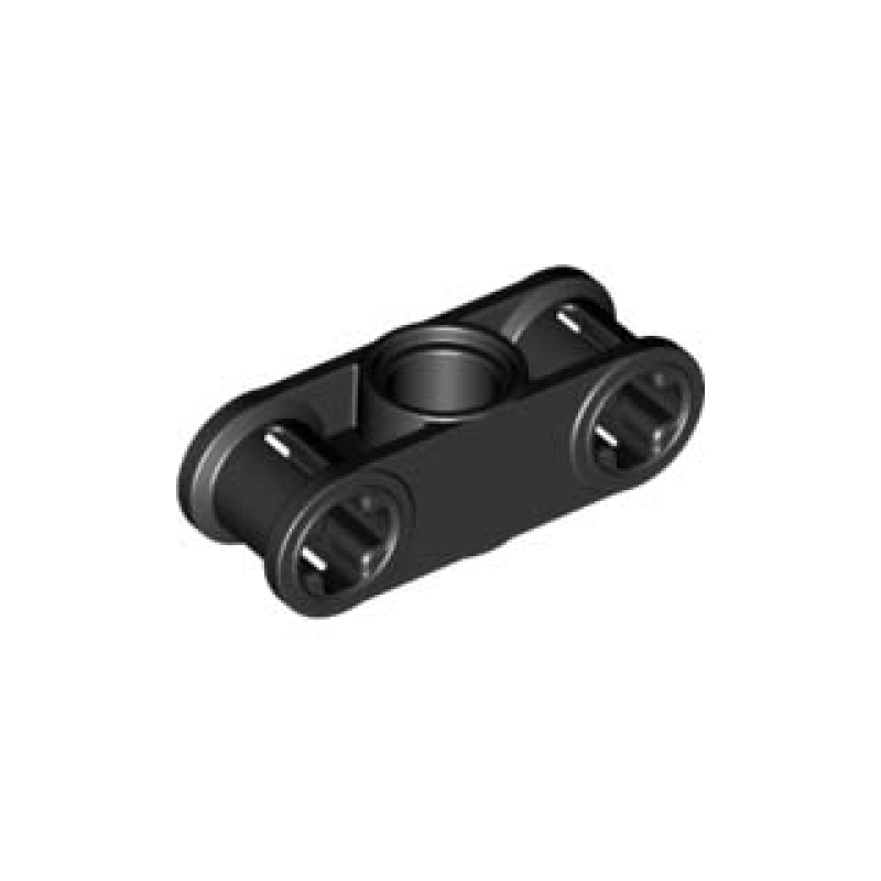 Technic, As en Pin Koppeling Loodrecht 3L met pin gat in het midden Black